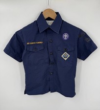 Boy Scouts of America Youth Uniform Shirt Blue Cotton Blend USA Size Small