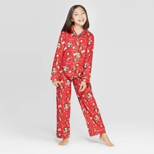 Girls' Elf 2pc Pajama Set S Small Red Holiday Pajama Set