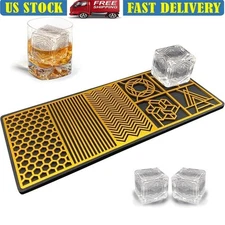 Clear Ice Cube Design Tray Custom Stamp Molds Bartender Cocktail Drinks New