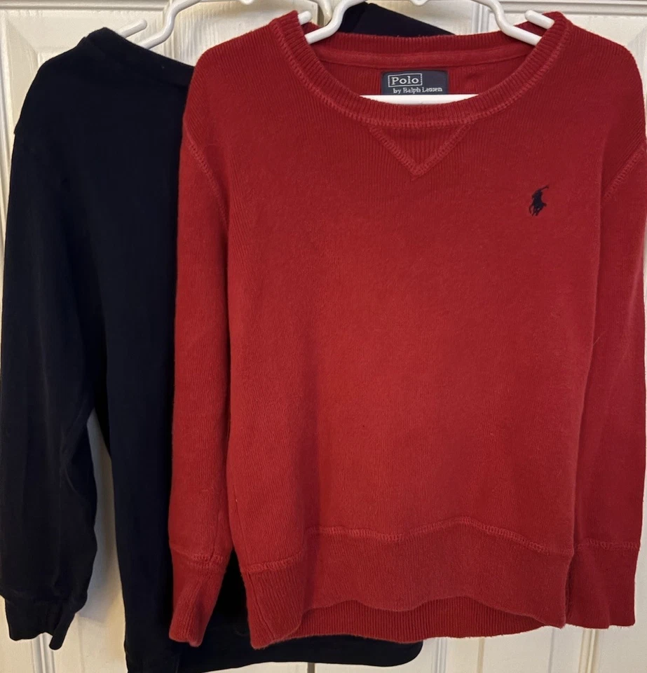 Lot of 2 - Polo Ralph Lauren Boys L/S Sweatshirt (Red) & T-Shirt (Navy), Size 6 - Image 3 of 4