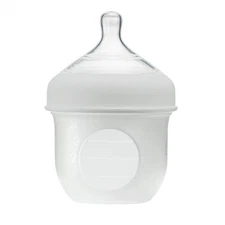 Boon Nursh Silicone Baby Bottle 4oz Air Free Feeding Gray Slow Flow Nipple