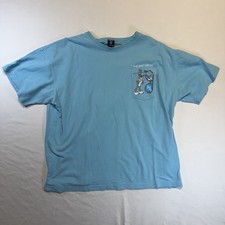 Warner Bros Studio Store Bugs Bunny Pocket Tee 1998 Vintage Blue Looney Tunes L