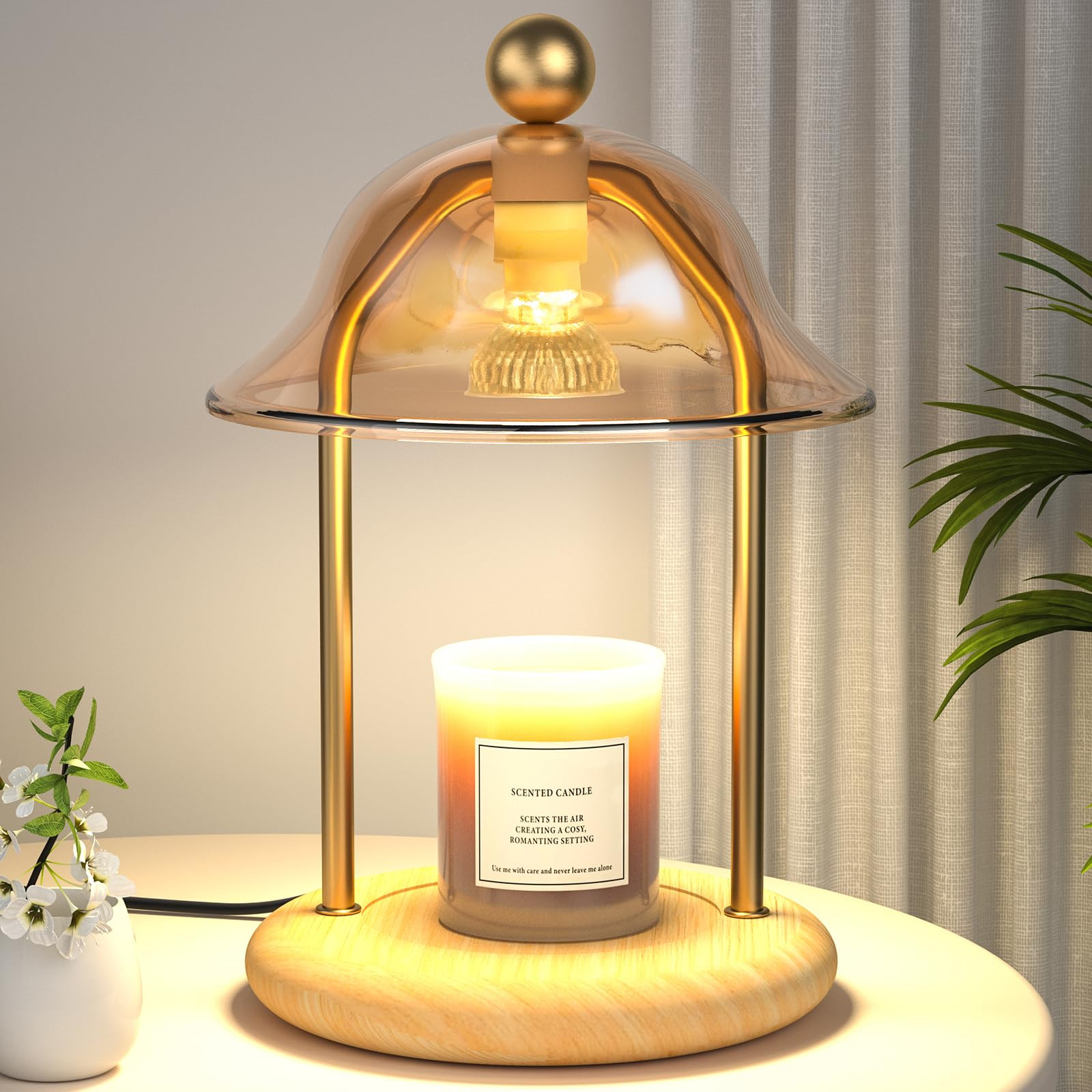 Candle Warmer Lamp with Adjustable Dimmer and Timer for Scented Wax Melts  -image