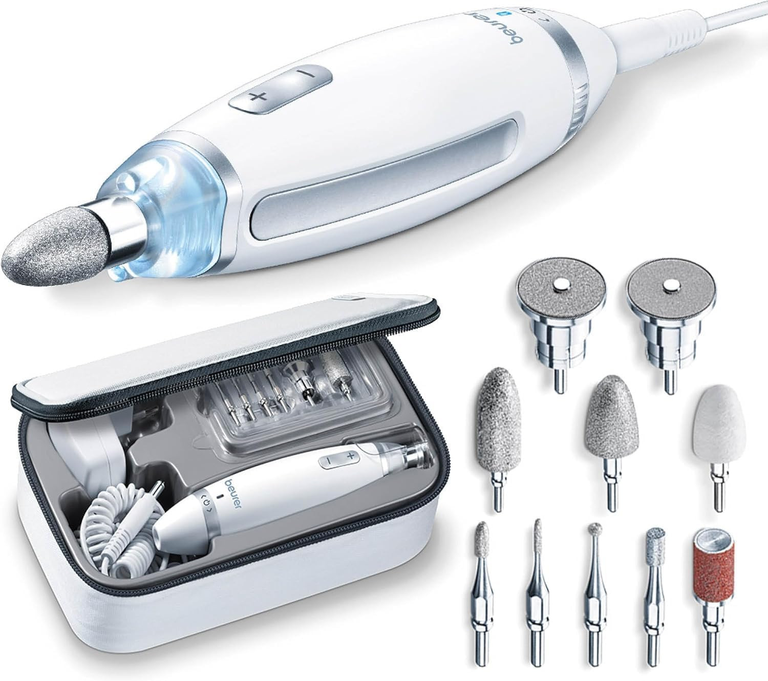 Set Manicure Pedicure MP 62 Professionale - 10 Accessori e Luce LED