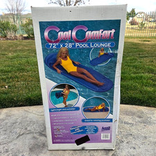 Cool Comfort Closed-Cell Foam Pool Float Lounge 72" x 28" Blue MADE IN USA NEW