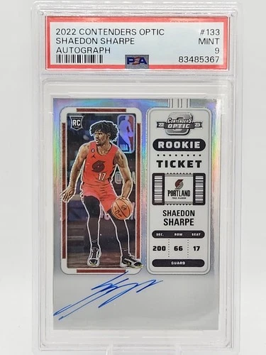 2022 Contenders Optic #133 Shaedon Sharpe Autograph RC MINT PSA 9!