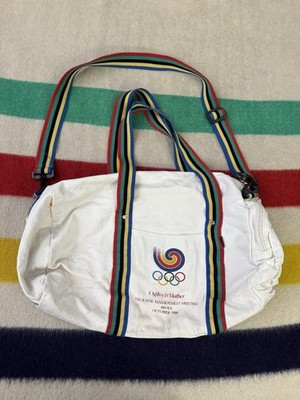 Vintage 80s 1988 Nike Seoul Korea Korean Olympics Mini Cotton Duffle Bag Rare