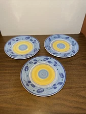 Caleca  Azzurro Italian Hand Painted Dinner Plates 11 /4” Set Of 3