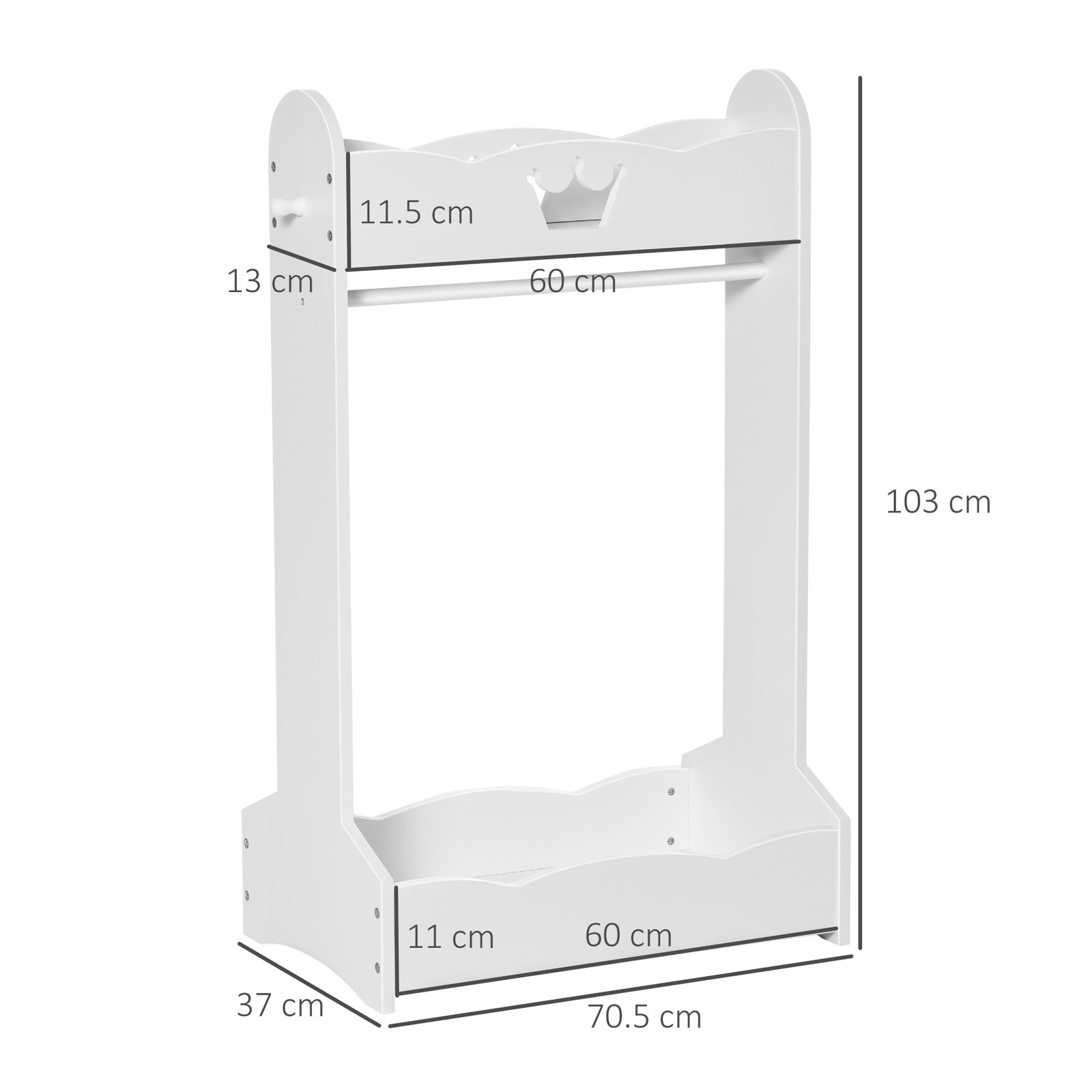 Offerta Appendiabiti Bimbi HOMCOM Bianco - Legno e MDF 103cm - 4