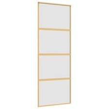 Sliding Door Interior Barn Gold Frosted ESG Glass and Aluminium vidaXL