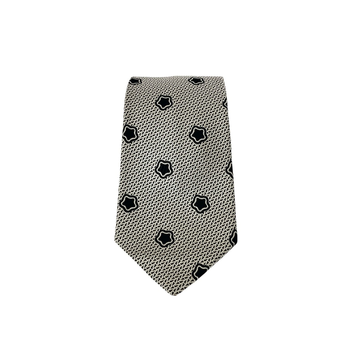 GIANNI VERSACE Rare tie Gray, black Fine pattern silk from