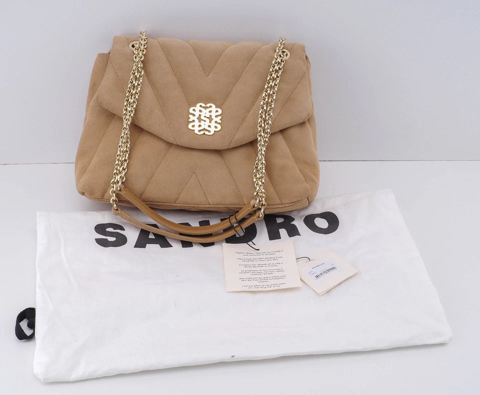 Bolso de hombro Sandro Paris para mujer de gamuza de cuero SFASA01105 - Imagen 2 de 4