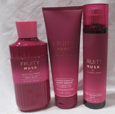 FRUITY MUSK by Bath  Body Works Wash Cream Fragrance Mist Set Lot of 3