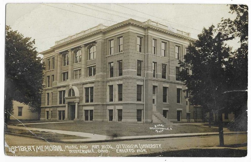 1910 Westerville Ohio Otterbein University Lambert Music and Art Bldg Real Photo