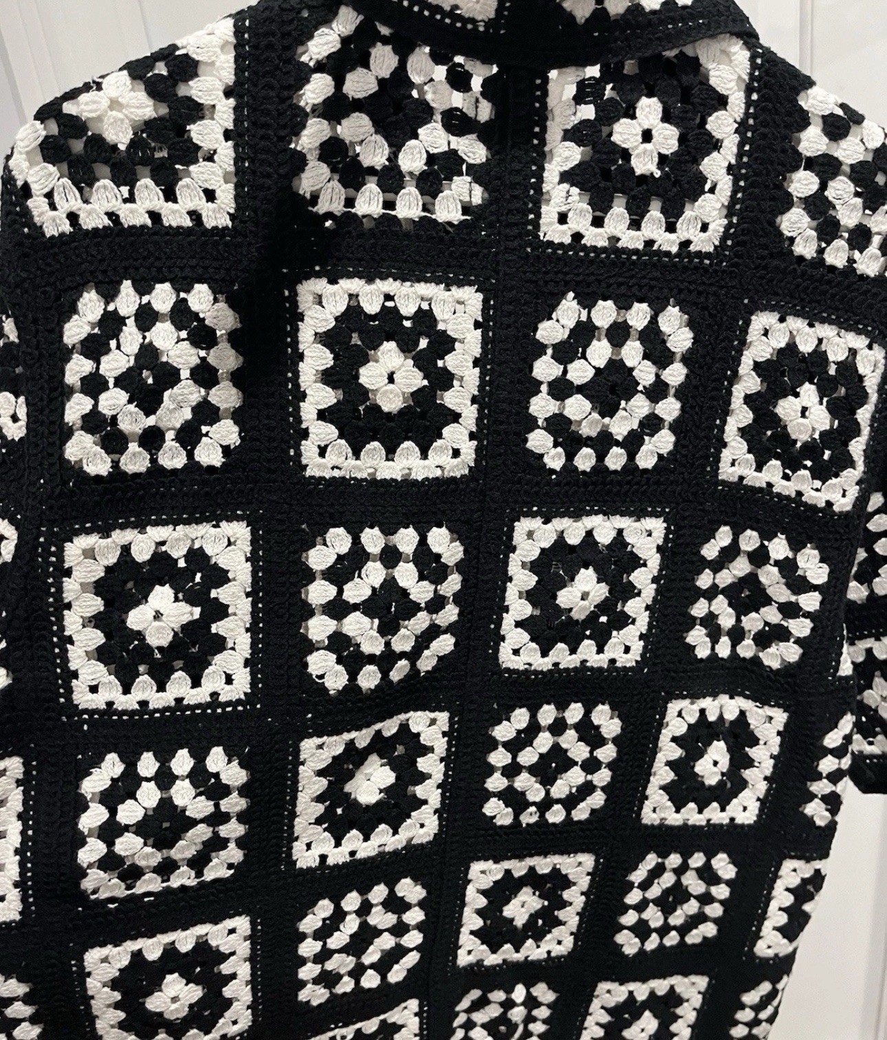 Abercrombie Crochet-Style Pattern Button-Through … - image 4