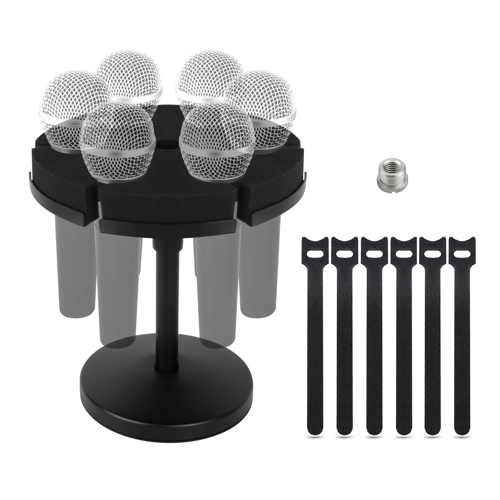 Multi 6 Microphone Holder with Stand, Desk Style