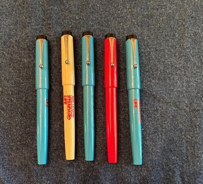 5 Parker BIG RED Ballpoint PENS
