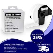 DK-1201 DK1201 Address Label Permanent Frame 1-1/7" x 3-1/2" For Brother QL500