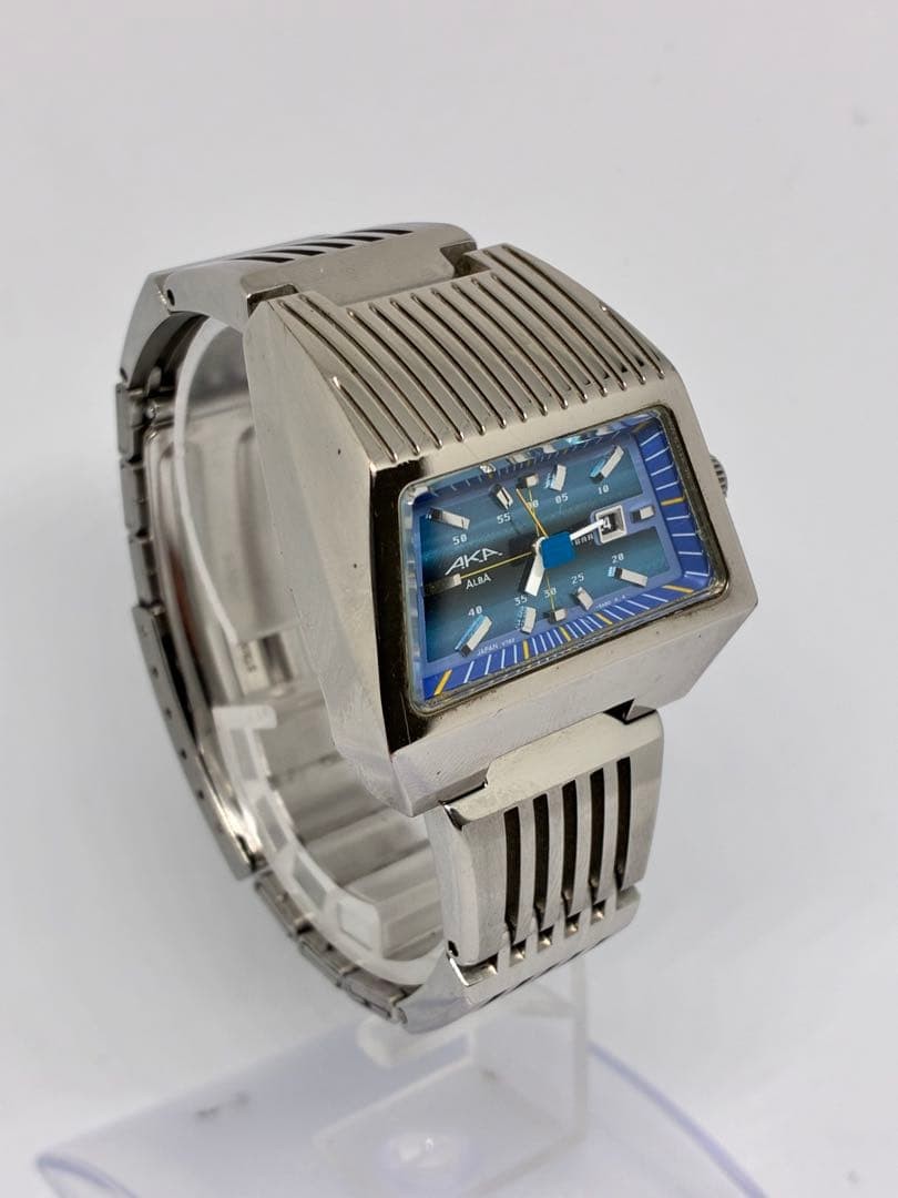 Vintage SEIKO ALBA AKA V782-5A90 Blue Dial Quartz Men's Watch Used