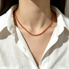 Lace Agate 3mm Round Bead Choker Calming Healing Minimalist Necklace Gift