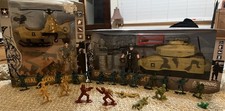 Military Army Toy Lot   Helicopter, Tank Playsets, Extra LilSoldiers, Vehicles