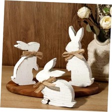 Easter Decorations: 3 Pcs Rustic Bunny Wooden Table 3 pcs Rustic Easter Bunny