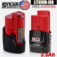 2Pack 3.5Ah Battery For Milwaukee for M12 LITHIUM Extended Capacity 48-11-2460