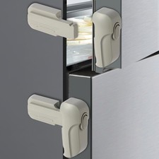 2-Pack Fridge Lock for Kids - Refrigerator Freezer Lock, Dual Gray