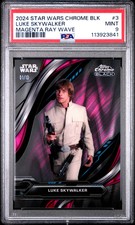 2024 Topps Star Wars Chrome Black Luke Skywalker 3 Magenta Ray Wave /10 PSA 9