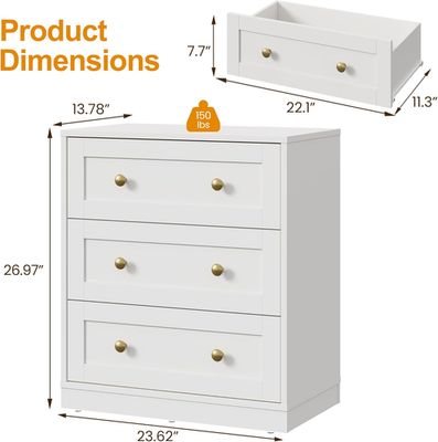 short 3 drawer dresser Wyeth 3 Drawer Dresser - Dark Carbon