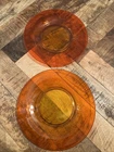 VTG Tangerine Amberina? LUNCHEON PLATES ANCHOR HOCKING? PLAIN 9" SET OF 2