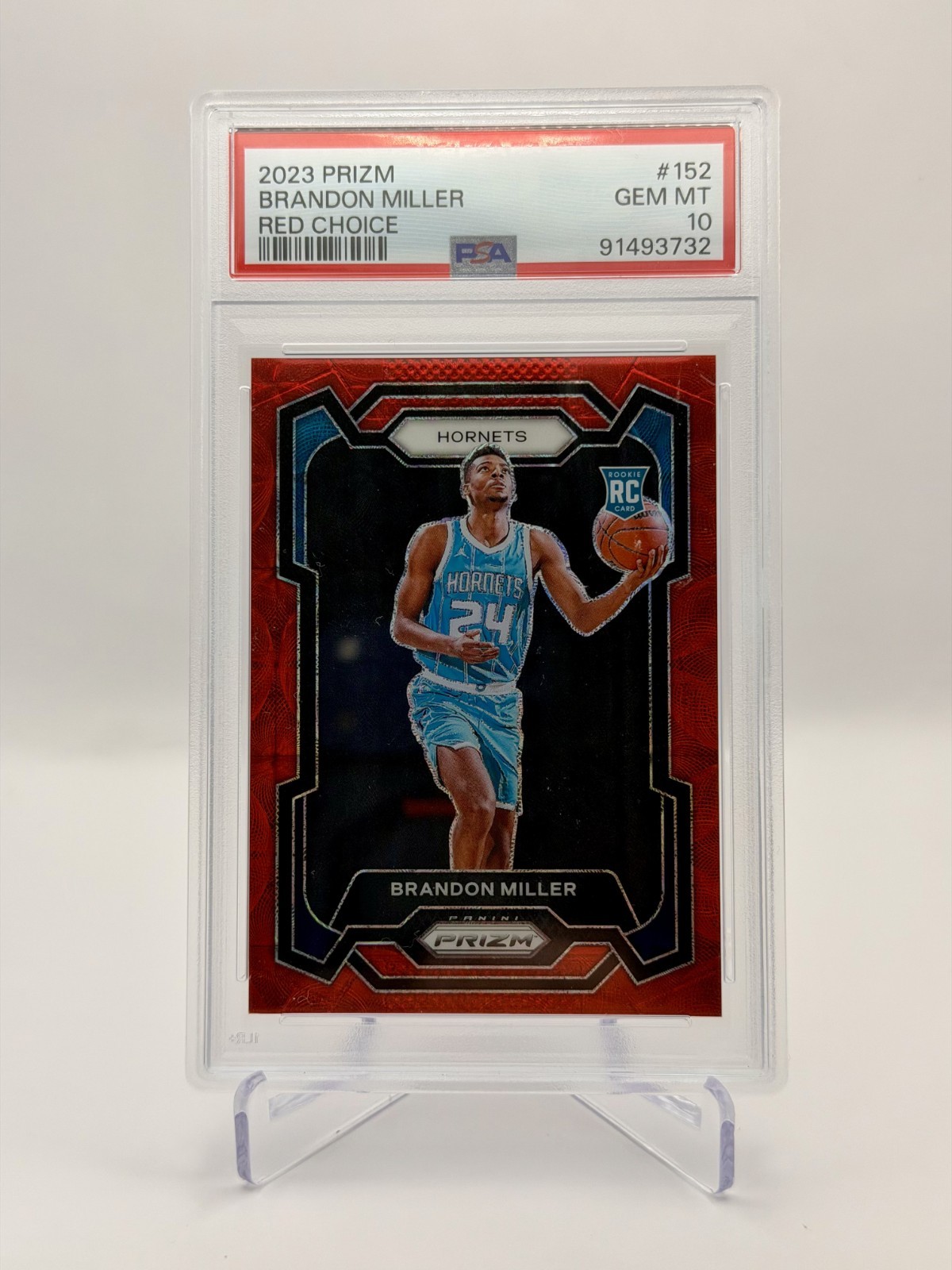 2023 Prizm Brandon Miller Choice Red Prizm /88 PSA 10 GEM MT Hornets Rookie #152