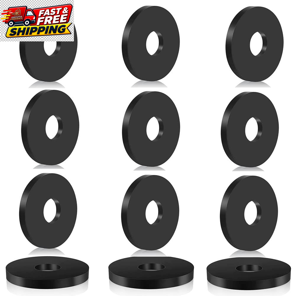 25 Pack Heavy Duty Rubber Washers 1 in OD x 1/4 in ID x 1/8 in Thick Black