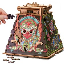 Cluepuzzle Pyramid of The Sun | Wooden 3D Puzzle & Escape Room Box | Sequenti...