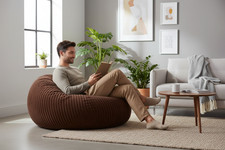 Extra Large Bean Bag Cover Washable Soft Plush Grid Pattern