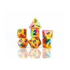 Sirius Dice Poly Set - Rainbow Gold (8) New