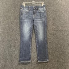 American Eagle Jeans Women's 10 Long Blue Artist Crop Ne x t Level Stretch Denim