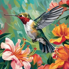 Paint by Numbers Kit for Adults Beginner, Hummingbird Adult Paint by Number K...