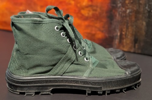 NVA VC Vietcong Pataugas Bush Combat Boots Green Canvas Men's Size 38 / US 5