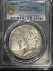 1924 S Peace Silver Dollar PCGS Genuine - UNC Details (92 - Cleaned)