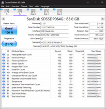SanDisk 64GB 2.5" SATA/600 6Gb/s SSD Solid State Drive SDSSDP-064G ✅