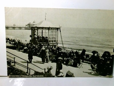 Eastborne. Bandstand u. Promenade. Sussex. Alte Ansichtskarte / Postkarte s/w, u