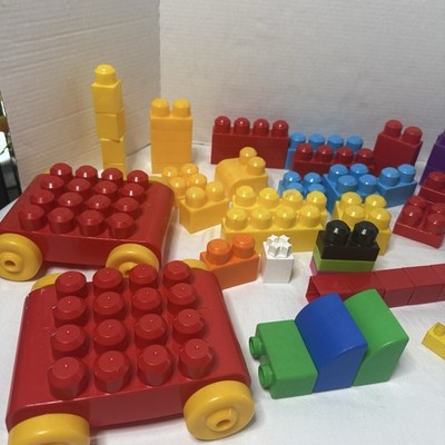 Mega Bloks First Builders Base Wheels Misc Lot Multi Color