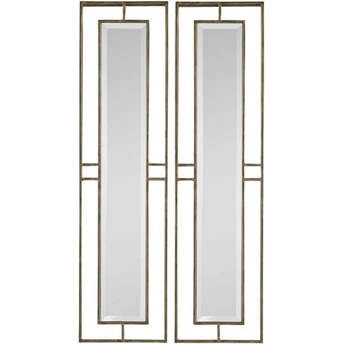 Uttermost 07082 Rutledge 30 X 8 inch Antiqued Gold Wall Mirrors, Set of 2 - Picture 1 of 4