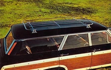 Vintage Woody Station Wagon Auto Trends Luggage rack Advertising Postcard N76
