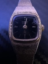 Citizen Women s Quartz Dress Watch Black Dial Gold Tone 3220-8502 Vintage