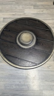 LARP Rundschild 75cm aus Schaumstoff in Holzoptik Vikinger Schild
