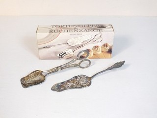 Vintage Silver Plate German Cake Server & Tongs Set By Versilbert