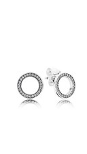 Authentic PANDORA Sparkling Circle Stud CZ Earrings 2 Pairs Brand New 