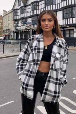 Giacca Shacket In Compact - String - Foto 13